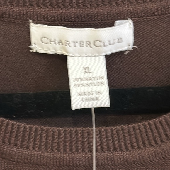 Charter Club Brown light knit vest Rayon/Nylon Size XL-NWT - Picture 2 of 5